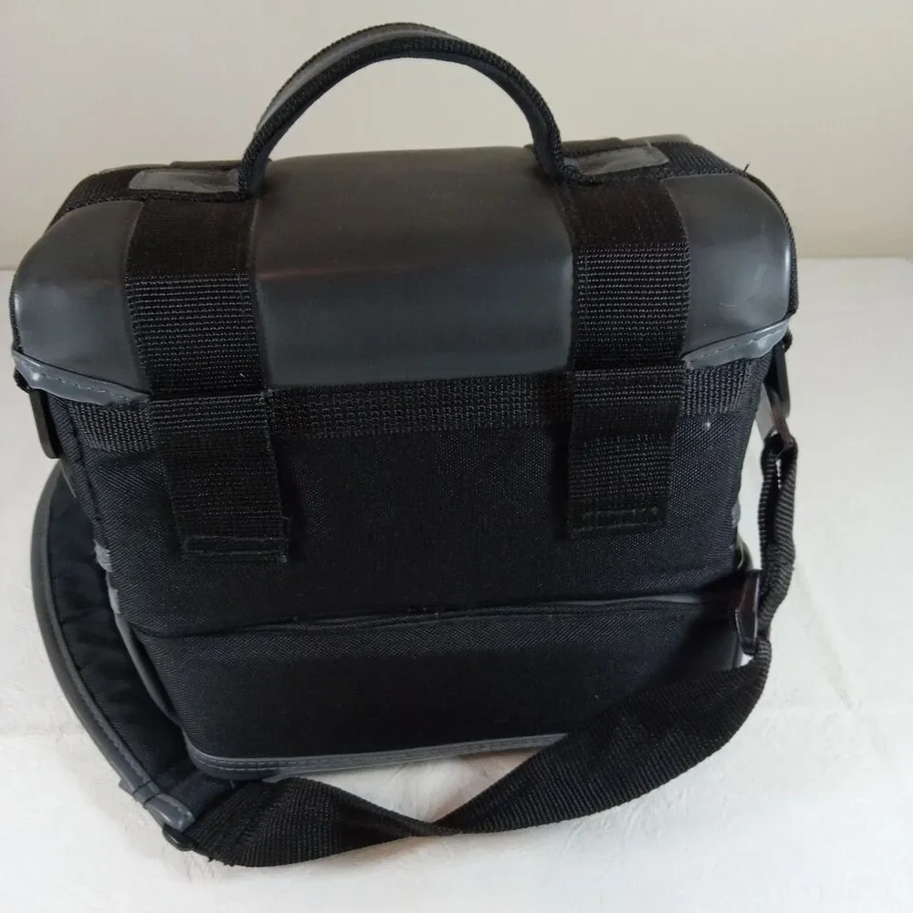 AMBICO Black & Gray Padded Camera Bag Shoulder Strap Carry Handle with Pouch